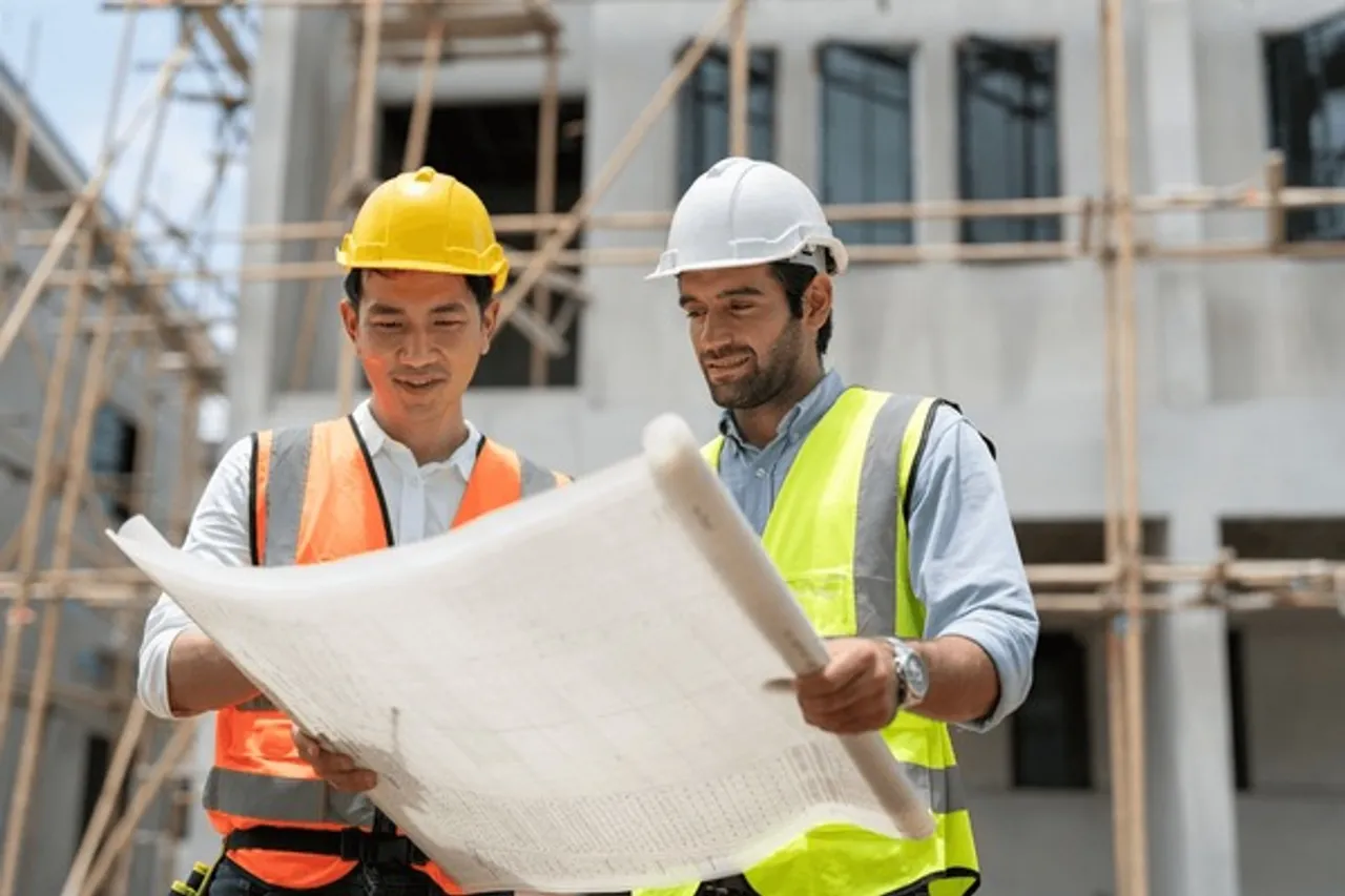 Environmental consulting professionals conducting site assessment