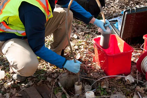 Laboratory water testing and sample analysis for groundwater monitoring